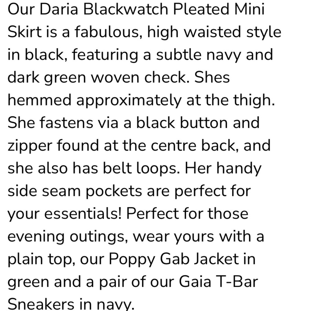 NWT Collectif Daria Blackwatch Pleated Mini Skirt - Picture 9 of 10